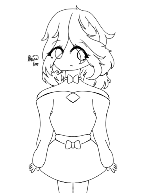 A Confident Girl Lineart