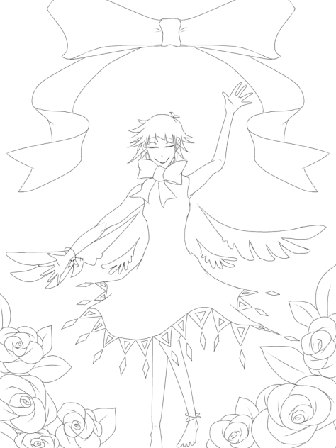 【線画】創作天使2