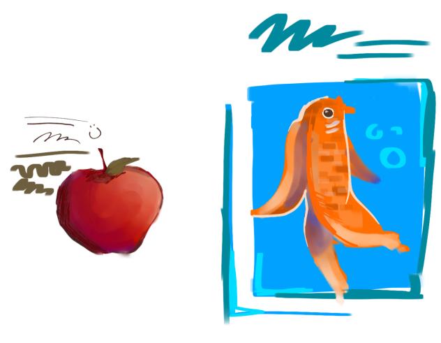 apple and fishhh (not a brush yall)