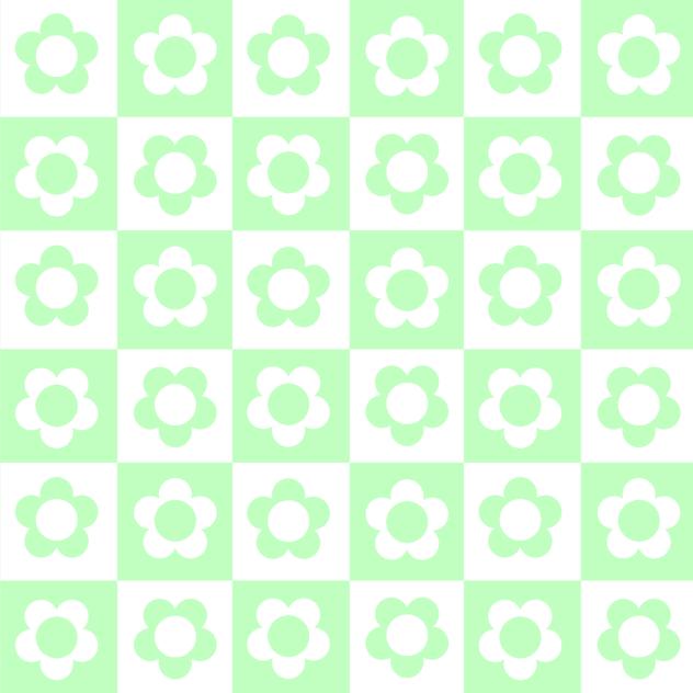 Y2K Flower Background mono color Green