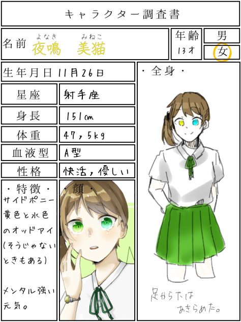 キャラ調査表情