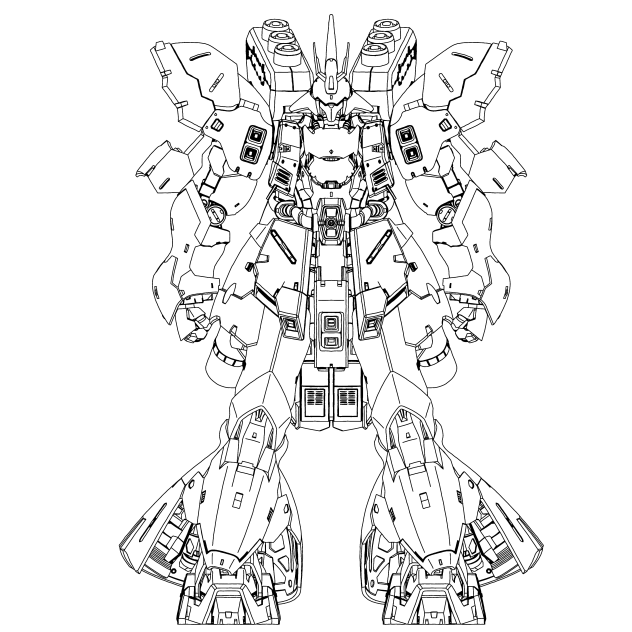 lineart RG Sazabi. front - ibisPaint