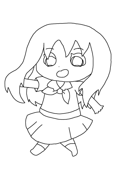 塗り絵（とにかく落ちる女子高生）