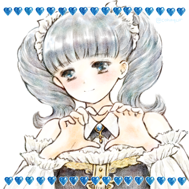 手でハートのメイドさん。