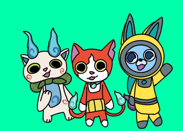 Jibanyan, Komasan, and Usapayon