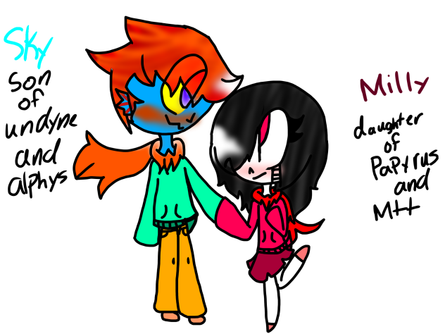undyne alphys and papyrus and mtts kid