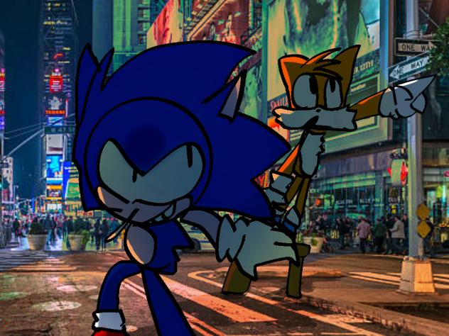 Sonic and Tails in the big apple