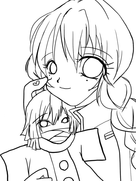 鬼滅の刃　おばみつ　塗り絵