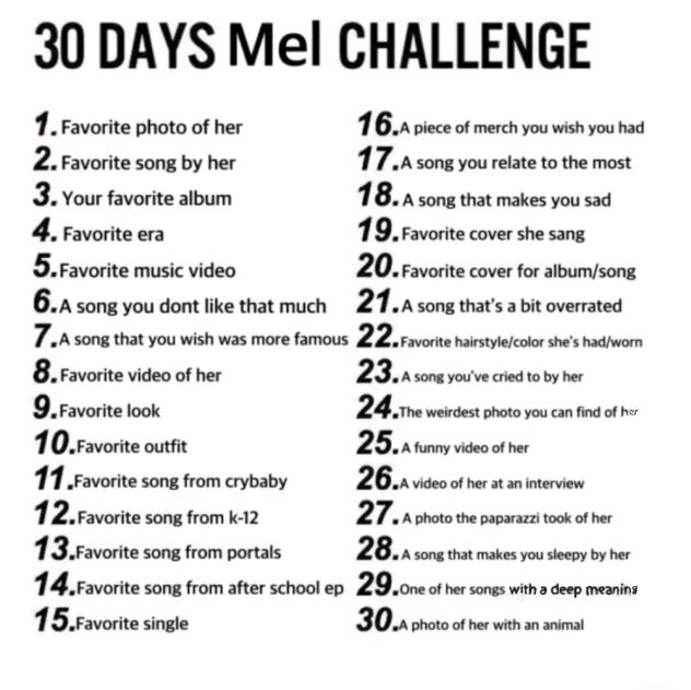 ♡🩷30 days mel challenge🩷♡