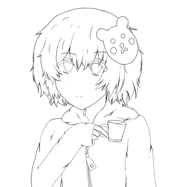 かふぇさん 線画