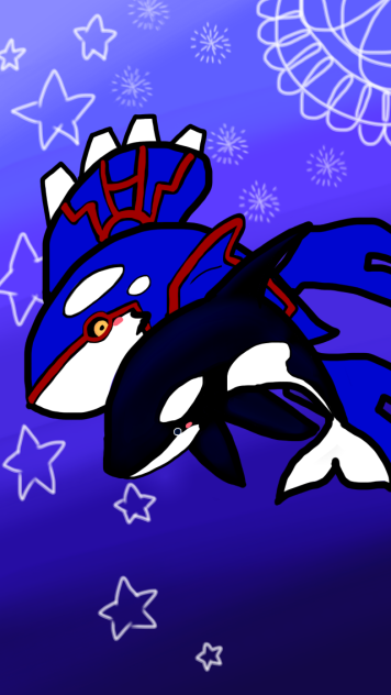 夜海のさんぽ〜カイオーガ＆シャチ〜