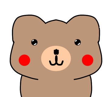 左右でハイライトが少し違うくまを描きました