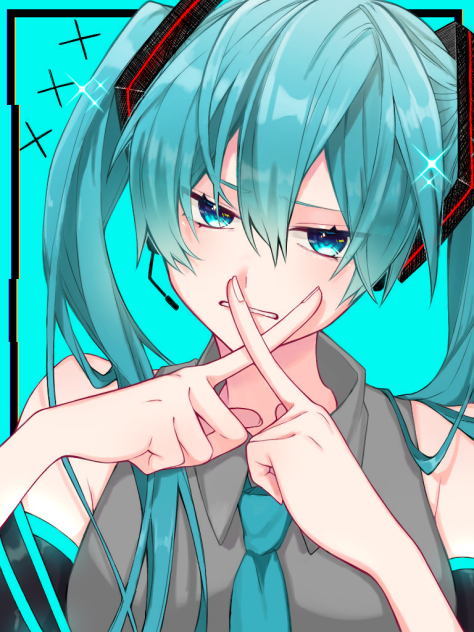 塗り絵(フリー線画)　初音ミク