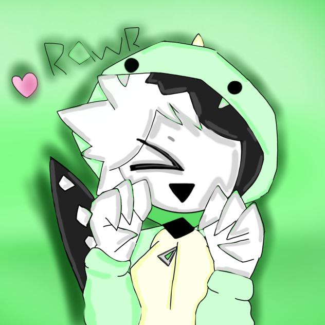 Zip in a Dino costume