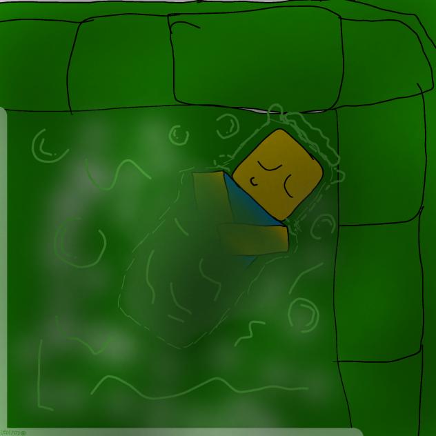 Noob sleeping on slime bed