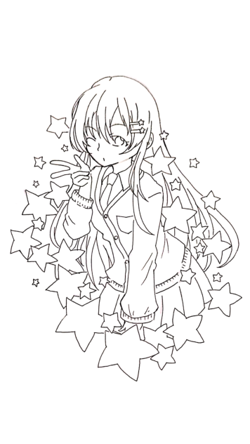 うみちゃん線画