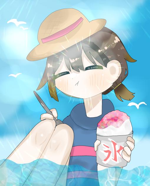 かき氷と海