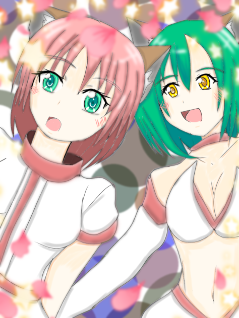 二人のケモ耳