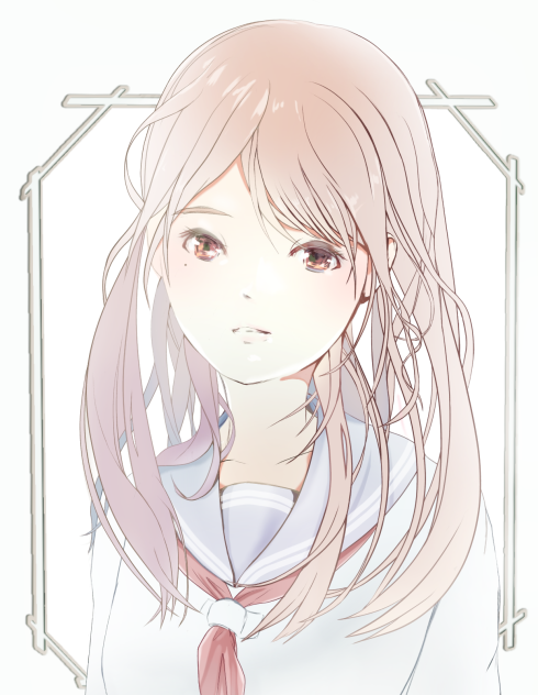 Self-portrait wearing a sailor uniform