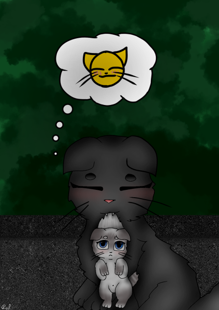 ✐It turns out she has a kitten...