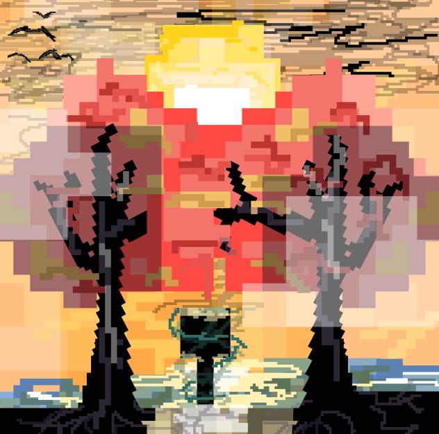 Pixelated sunset