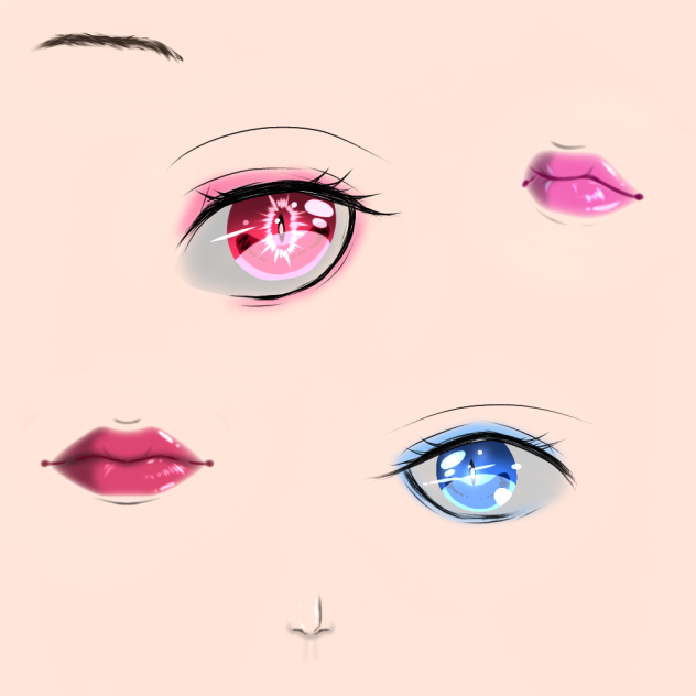 How To Draw Lips,Eye,Nose and Eyebrow ibisPaint