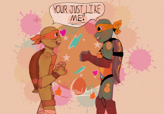 TMNT 2012 x ROTTMNT crossover mikeys