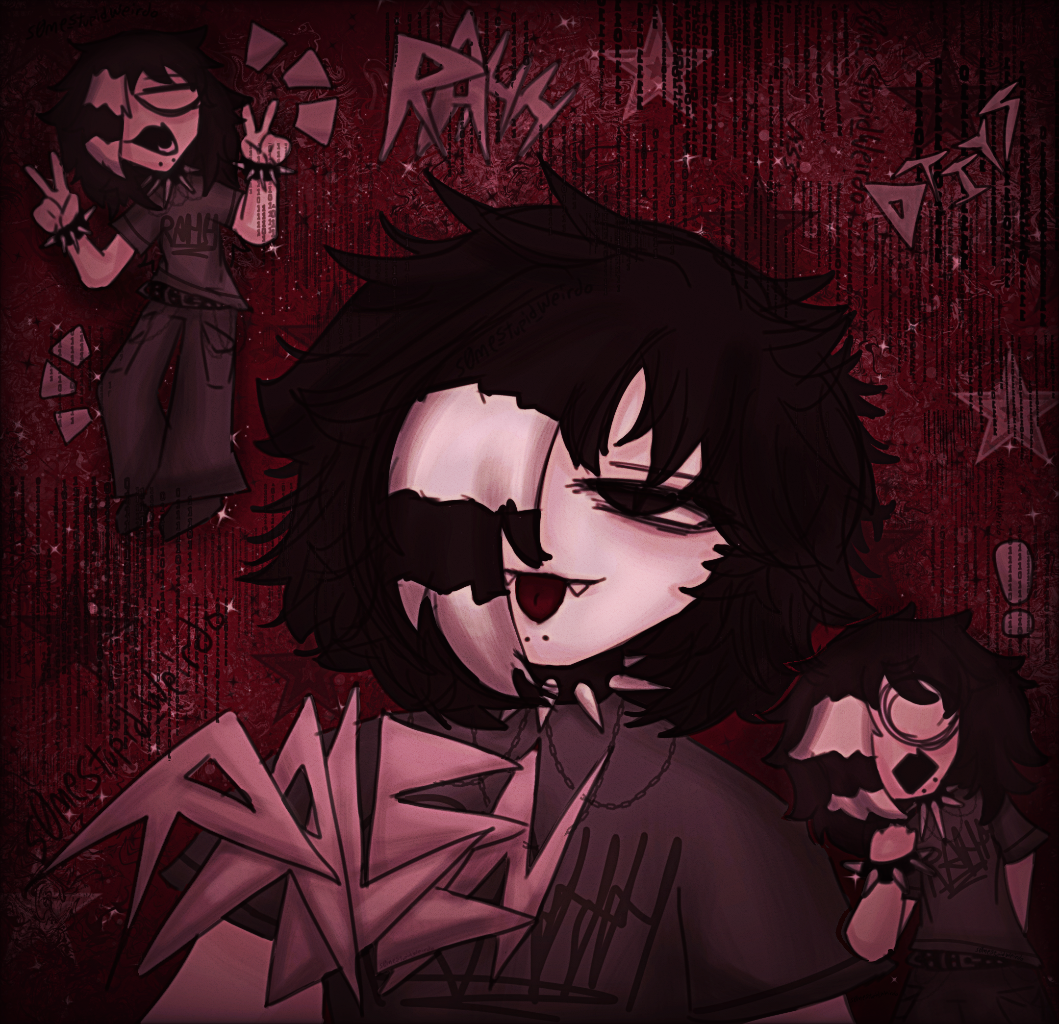 Silly red emo gowrl - ibisPaint