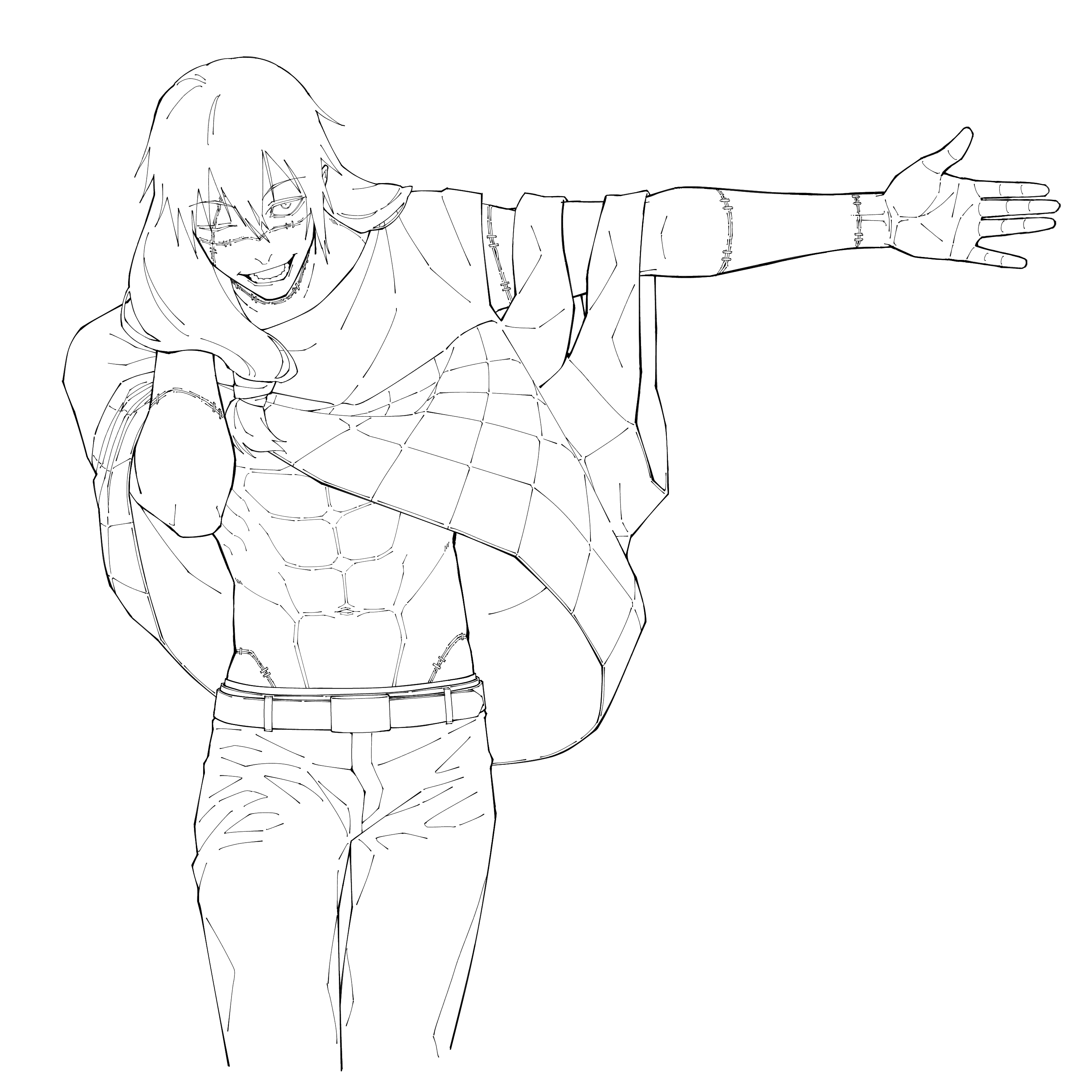 呪術廻戦 真人1 線画 - ibisPaint