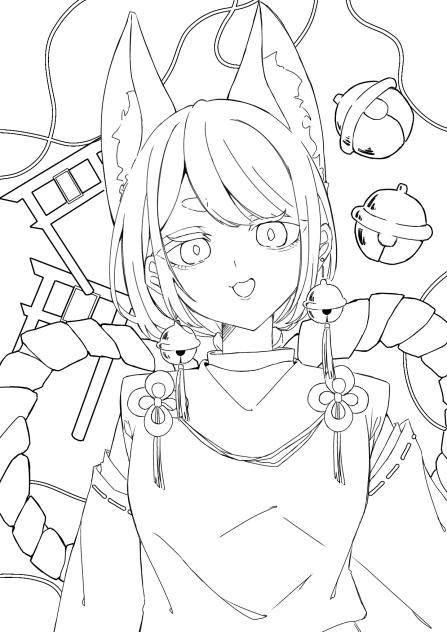 おいなり塗り絵