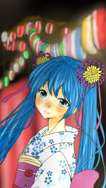 お祭り【線画お借りしました】