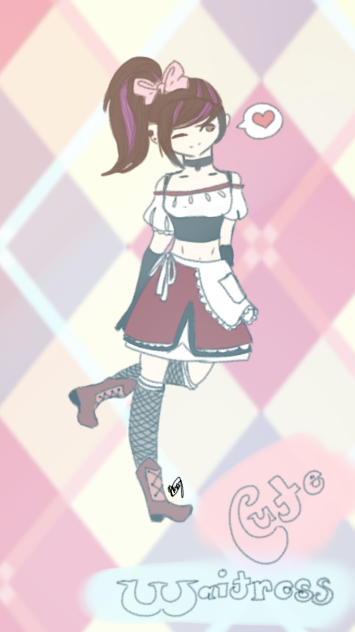 Cute Waitress - ibisPaint