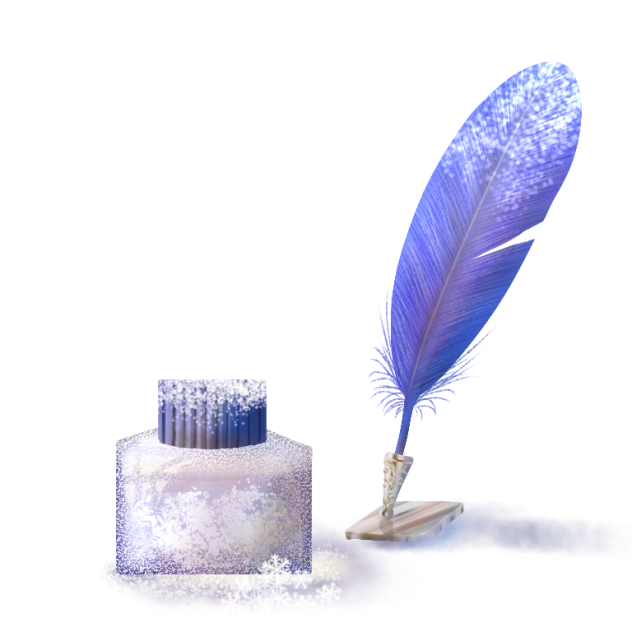 雪インクと羽根ペン