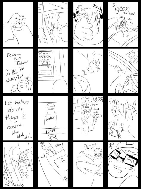 鳩を助けた瞬間