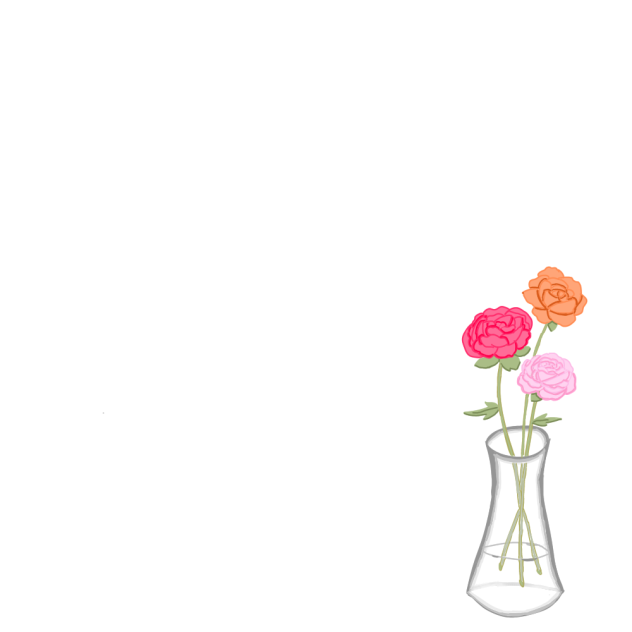 ラナンキュラスと花瓶