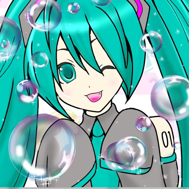 初音ミク×光シャボン玉♡