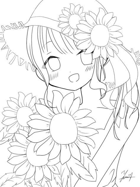 🌻ゆいの夏を塗ろう大会‼︎線画🌻