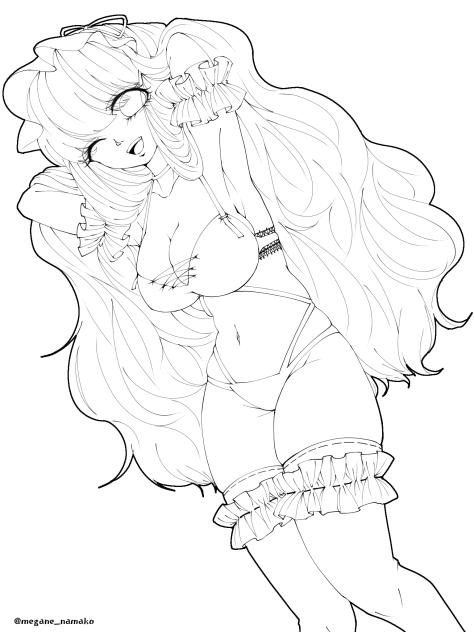 水着@線画