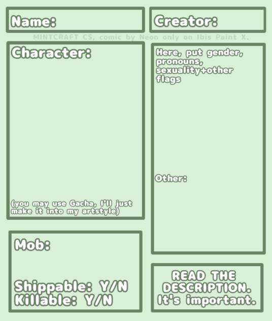 MINTCRAFT Character Sheet