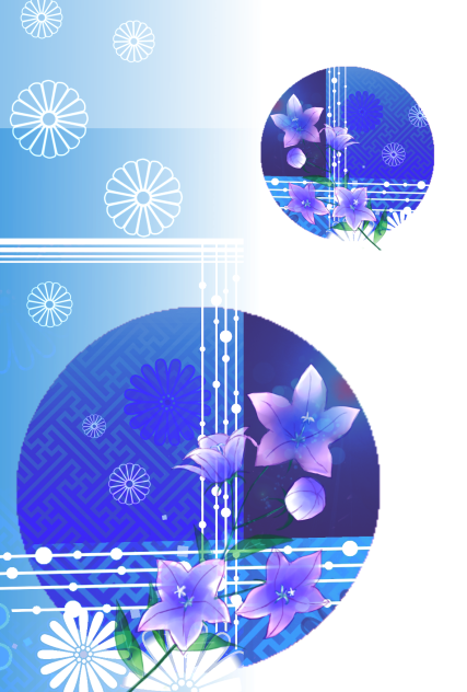 背景、桔梗ハガキサイズ