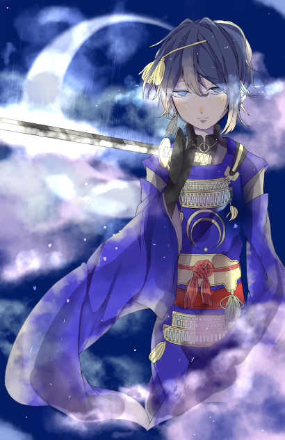 m*a様 手描きイラスト◆ファンアート【三日月宗近 朧】 三日月 宗近 朧】m*a様 手描きイラスト ファンアート[三日月宗近 朧