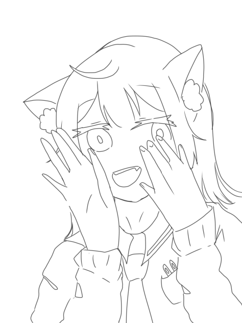 猫さん線画
