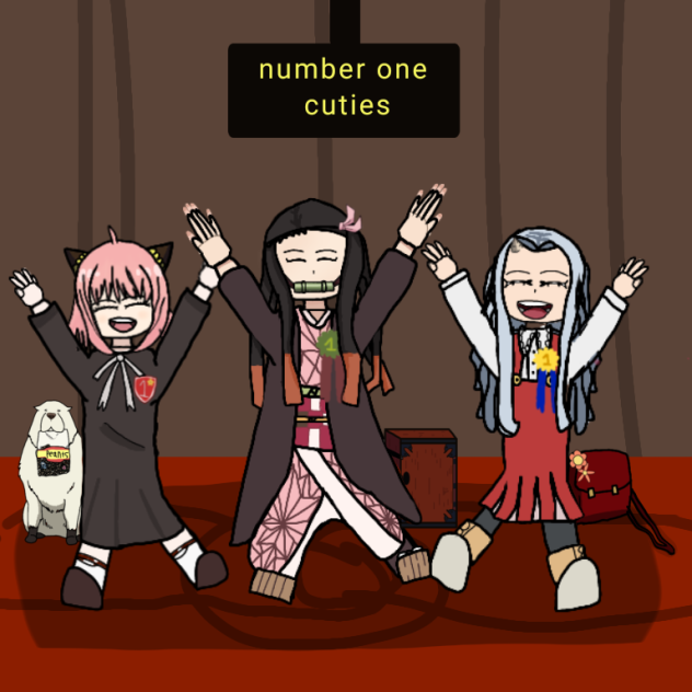 nezuko, eri, and anya
