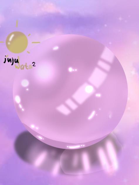 紫のガラス玉。 (Purple glass ball.)