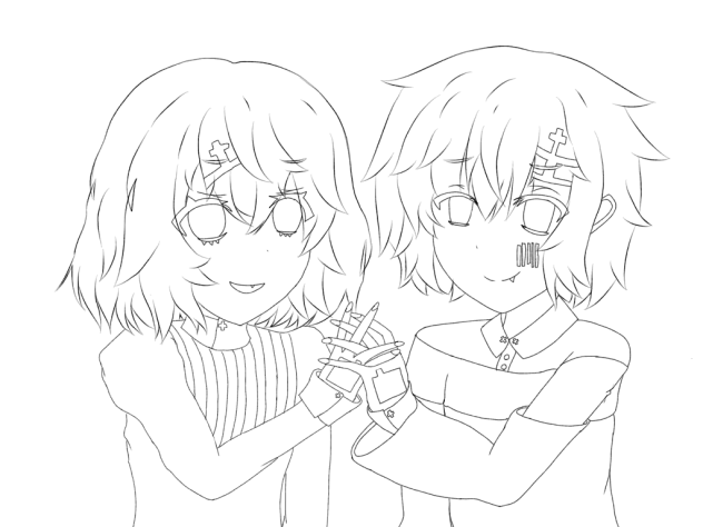 まふまふ×nqrse ghost 線画 ラフなし