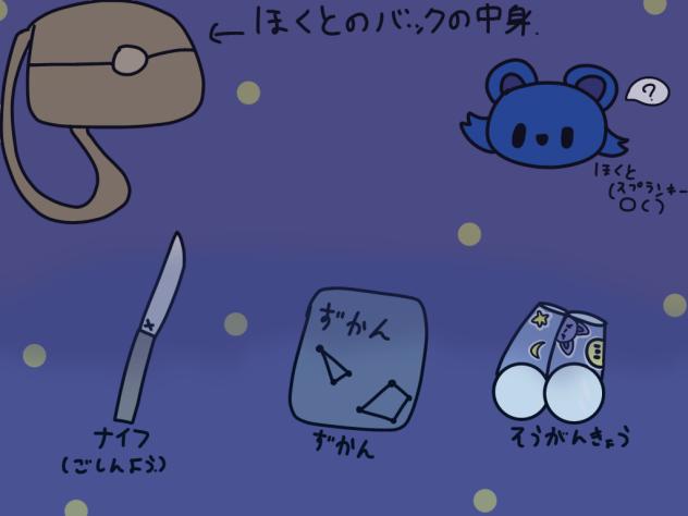 ほくとのあのバッグの中身．