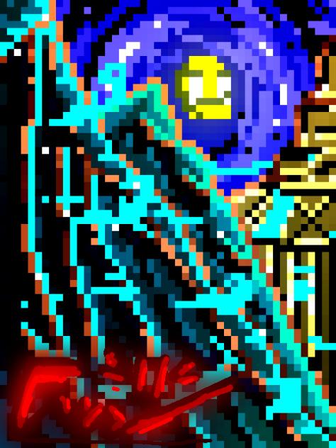 Pixel Pemandangan Titisan bulan rembulan