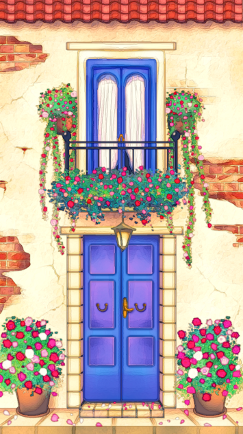 Old house and flowers 2nd version