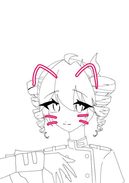 落書きされた重音テト　猫の日　　線画