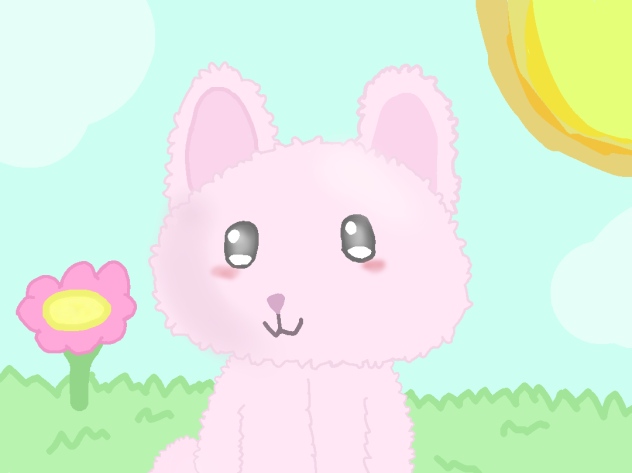 🐇Cute pink bunny in the spring season🌸